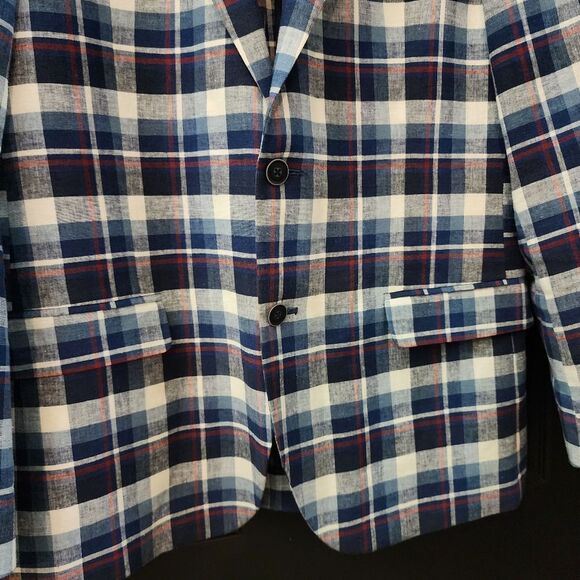 Nautica Brielle Linen Blend Jacket in Multicolor Plaid - Picture 5 of 14
